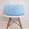 Light Blue DIY Chunky Chenille Yarn 8.1oz Big Blanket Yarn Bulky Roving Yarn Arm Knitting Yarn Chunky Fat Yarn Hand Knitting Yarn Jumbo Chenille Yarn Vegan Yarn 1 Skein view 4