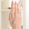 S925 Silver Buddha Feet Pendant Natural Burmese Emerald Necklac view 3