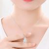 S925 Silver Buddha Feet Pendant Natural Burmese Emerald Necklac view 4