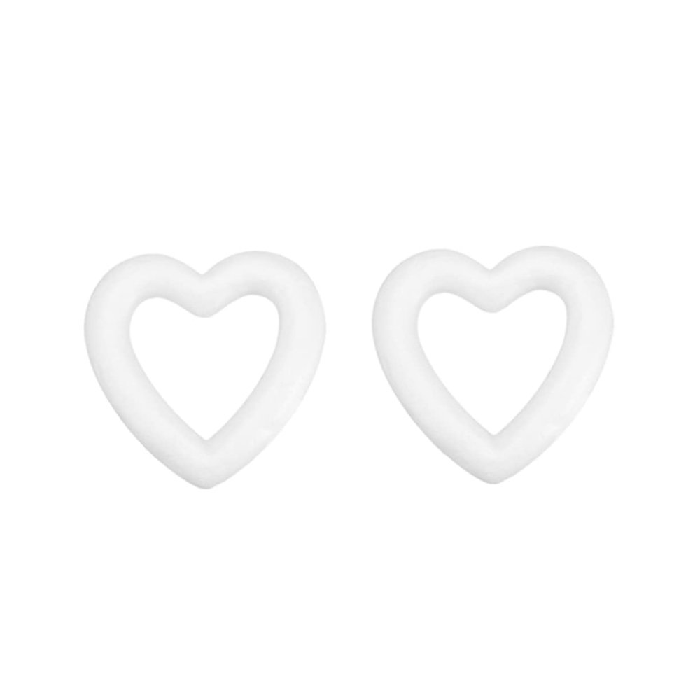 24pcs Craft Foam Wreath Heart Shape Polystyrene Foam Rings for DIY Craft Xmas Holiday Wedding Wreath Floral Arranging Decoration Supplies 11cm