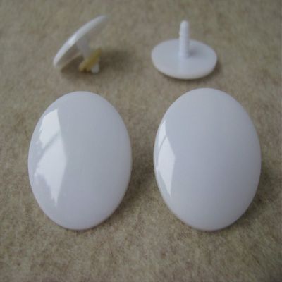 6 Pair Safety Eyes Button Style Flat with Washers (35mm-White)