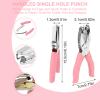 Rongon Handheld Hole Punch Hole 2 Pack Large Circle Paper Punch Puncheing with Soft-Handled 1/4 Inch Handmade Art Tools Hole Punching Single DIY Craft Shape Paper Cutter Perforator view 2