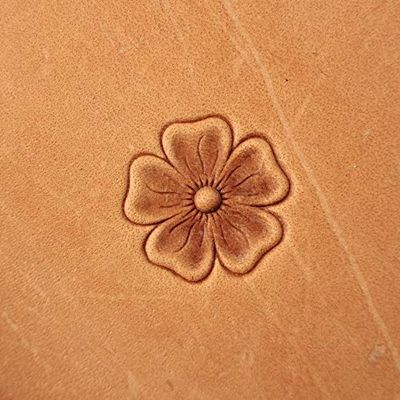 DandS ltd Leather Stamp Tool, Flower, Professional Steel Craft Tool for Leatherworking, Embossing, Carving & Stamping Leather Projects, Belts & DIY Projects, Compatible with Mallet #318B