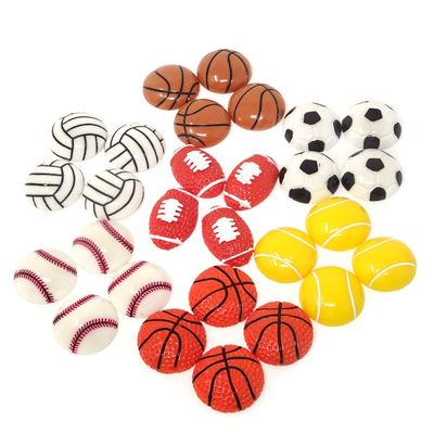 Honbay 28PCS Assorted Sport Ball Slime Beads Flatback Resin Charms for Scrapbooking, Hair Clip, Phone Case, DIY Crafts