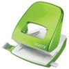Leitz 50081054 Hole Punch, 30 Sheets, Guide Bar with Format Markings, Metal, Wow Range, Green view 1