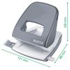 Leitz 50081054 Hole Punch, 30 Sheets, Guide Bar with Format Markings, Metal, Wow Range, Green view 4