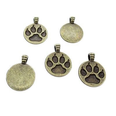 20 PCS Metal Antique Bronze Color Jewelry Making Supplies Charms Beading Crafting Wholesale S1IN8 Wolf Paw Footprint Trace