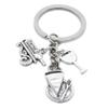 5 Pieces Keyring Keychain Wholesale Suppliers Jewelry Clasps BT4710 Pan Cake Goblet Glass Cup Juice Rack Wine view 1