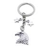 50 Pieces Keyring Keychain Wholesale Suppliers Jewelry Clasps BT4149 Hawk Eagle Star Pentagram view 1