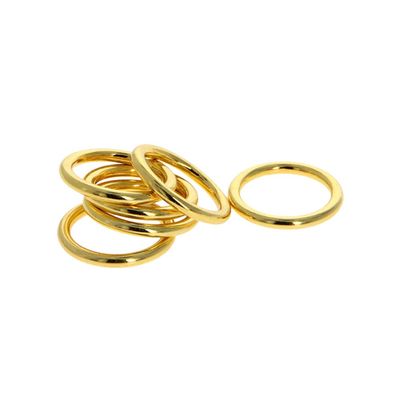 MroMax 10Pcs 0.73" ID x 0.12" Thickness O Ring Buckle Zinc Alloy O-Rings Fasteners 18.6mm x 3mm for DIY Accessories Purse Straps Backpacks Bags Belts Craft Hardware Golden Tone