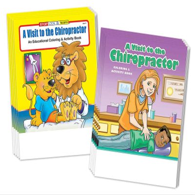 ZOCO Chiropractor Coloring and Activity Books 50 Pack (25 Books Each Design) Chiropractic Office Gifts and Activities for Kids