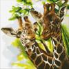 Crystal Art Medium Framed Mounted Wall Art Kit (11.8in x 11.8in) - Friendly Giraffes - Diamond Painting Kit for ages 8 and up view 1