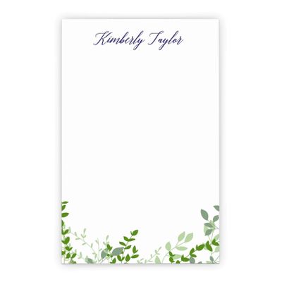 Personalized Watercolor Greenery Notepad for Women, Greenery Stationary Paper and Envelopes Set, Leaf Stationary Paper, Nature Stationary Paper and Envelopes Set, Size 5.5in x 8.5in, 50 Sheets