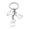 100 Pieces Keyring Keychain Wholesale Suppliers Jewelry Clasps BT4382 Cards Poker A Spades view 2