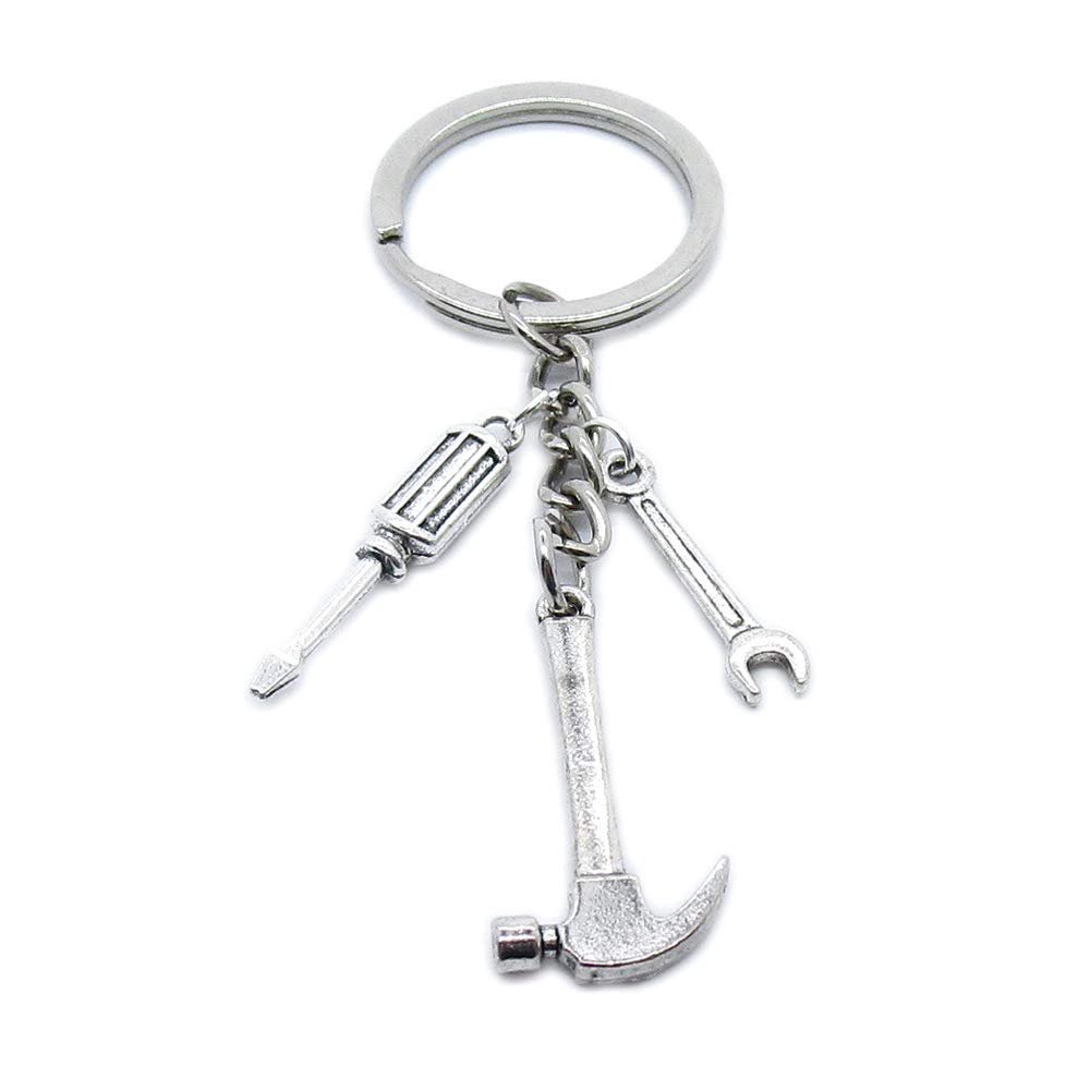5 Pieces Keyring Keychain Wholesale Suppliers Jewelry Clasps BT4467 Hammer Wrench Spanner Screwdriver