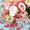 200 Feet Pearl Strands Bead Garland Pearl Beaded Trim for Bridal Bouquet Crafts Decoration & Home Decoration Pearls on String (Red) view 4