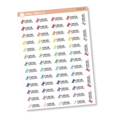Cheer Practice Icon Planner Stickers and Labels | FC10 | E-012-R