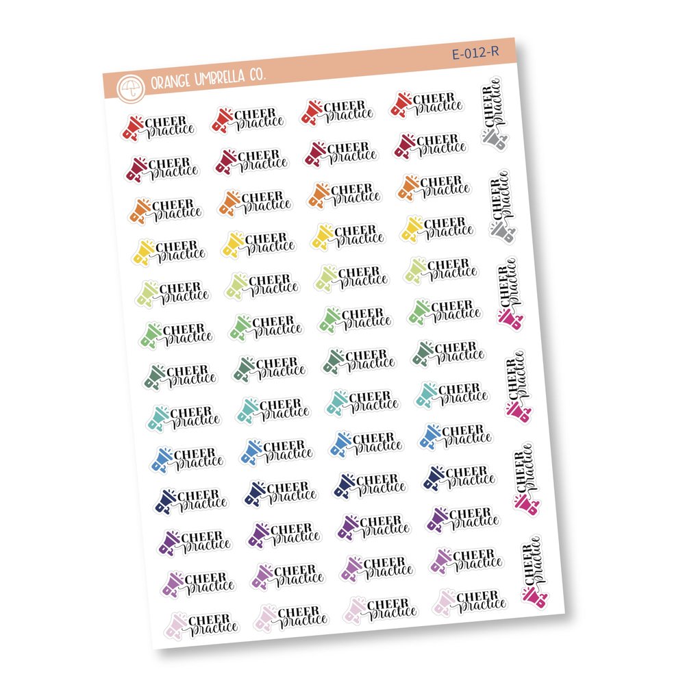 Cheer Practice Icon Planner Stickers and Labels | FC10 | E-012-R