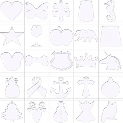 40 Pack Laser Cut 4" Clear Acrylic Blank Shapes Smooth Edge Transparent Plexiglass Designs 1/8 inch (3 mm) with or without Holes DIY Crafts Keychains Jewelry Gift Tags (ANGEL, No Hole)