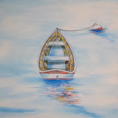 Buyartforless Canvas Boat in The Water by Ed Capeau Art Painting Reproduction