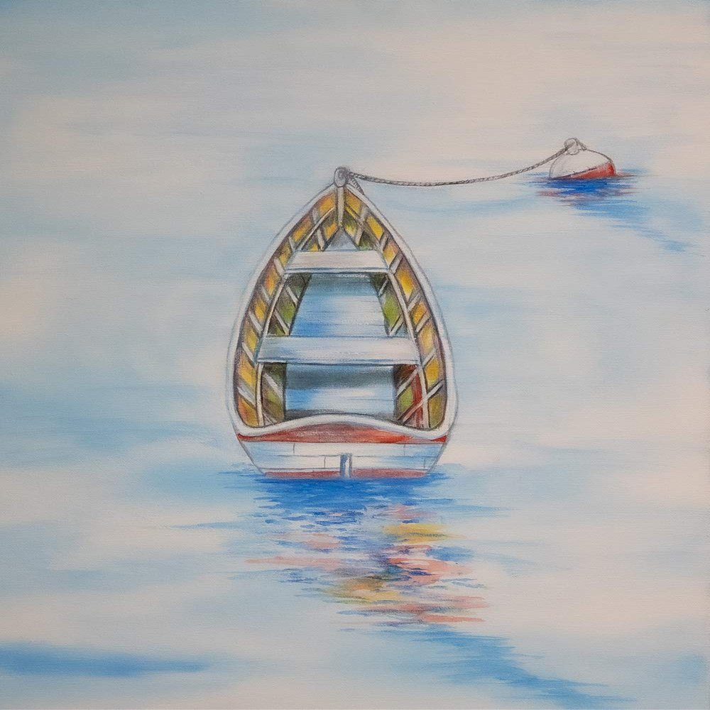 Buyartforless Canvas Boat in The Water by Ed Capeau Art Painting Reproduction
