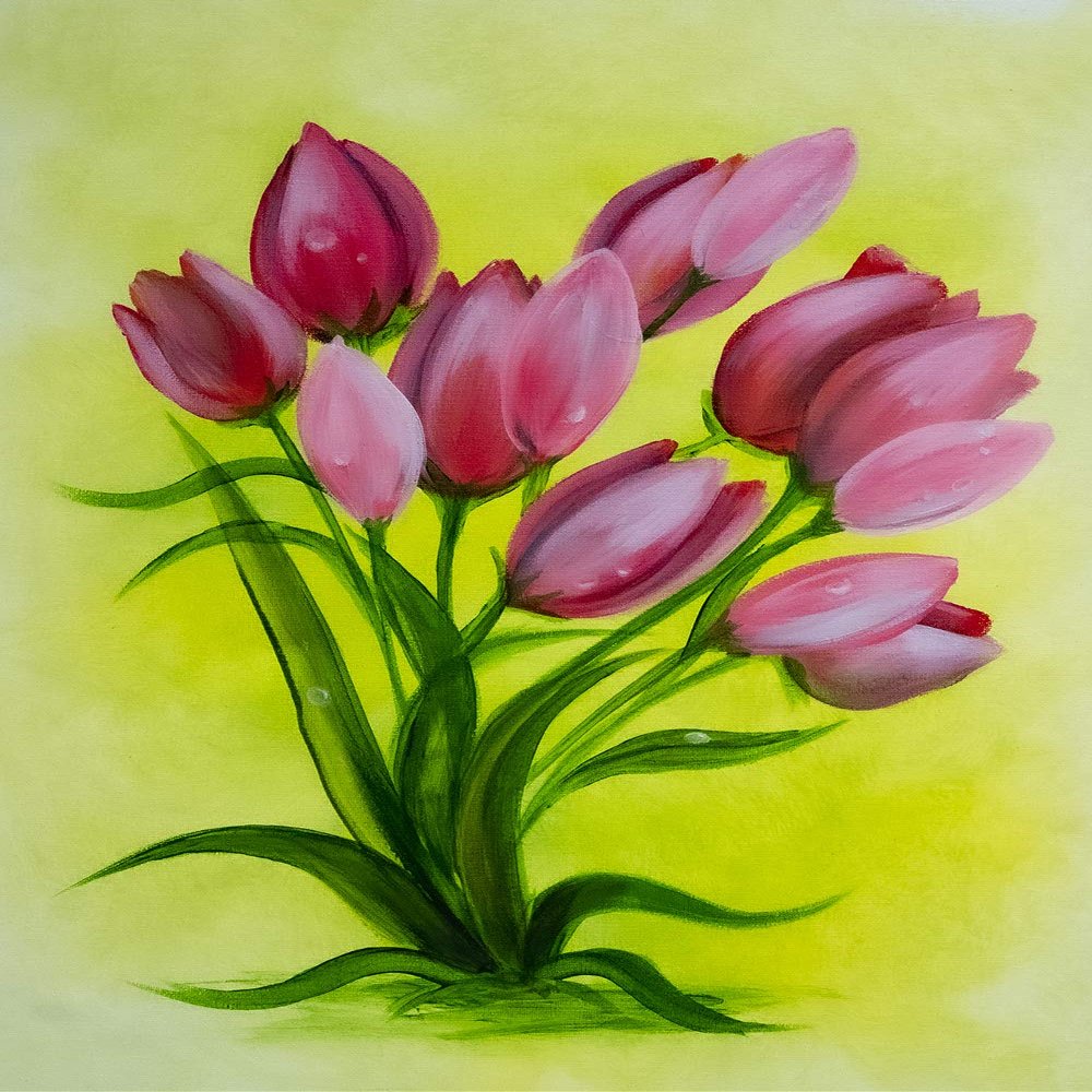 buyartforless Canvas Boquet of Tulips by Ed Capeau 12x16 Art Painting Reproduction