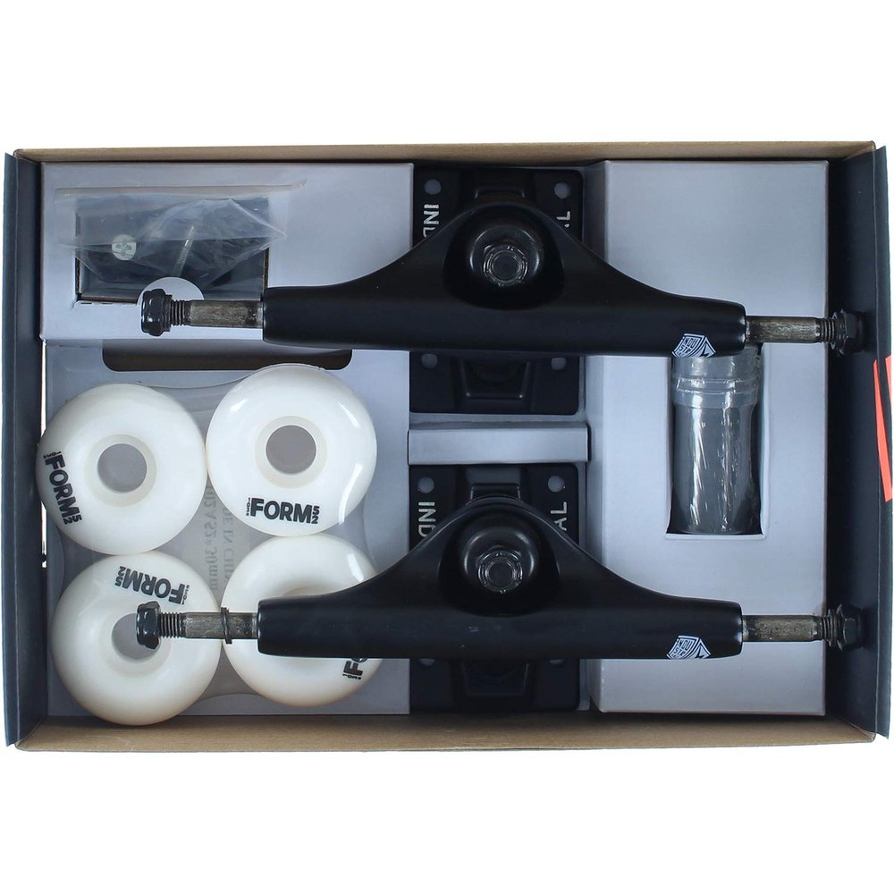 Industrial COMP-PK 5.5 BLK/BLK w/52mm White Trucks Set