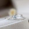 Wenbin Fashion Ring 925 Sterling Silver Crystal Topaz Aqua Blue Zircon Ring Small Fresh Engagement Wedding Band Ring Promise Rings Anniversary Wedding Bands Size 6-10 (Size 6) view 4
