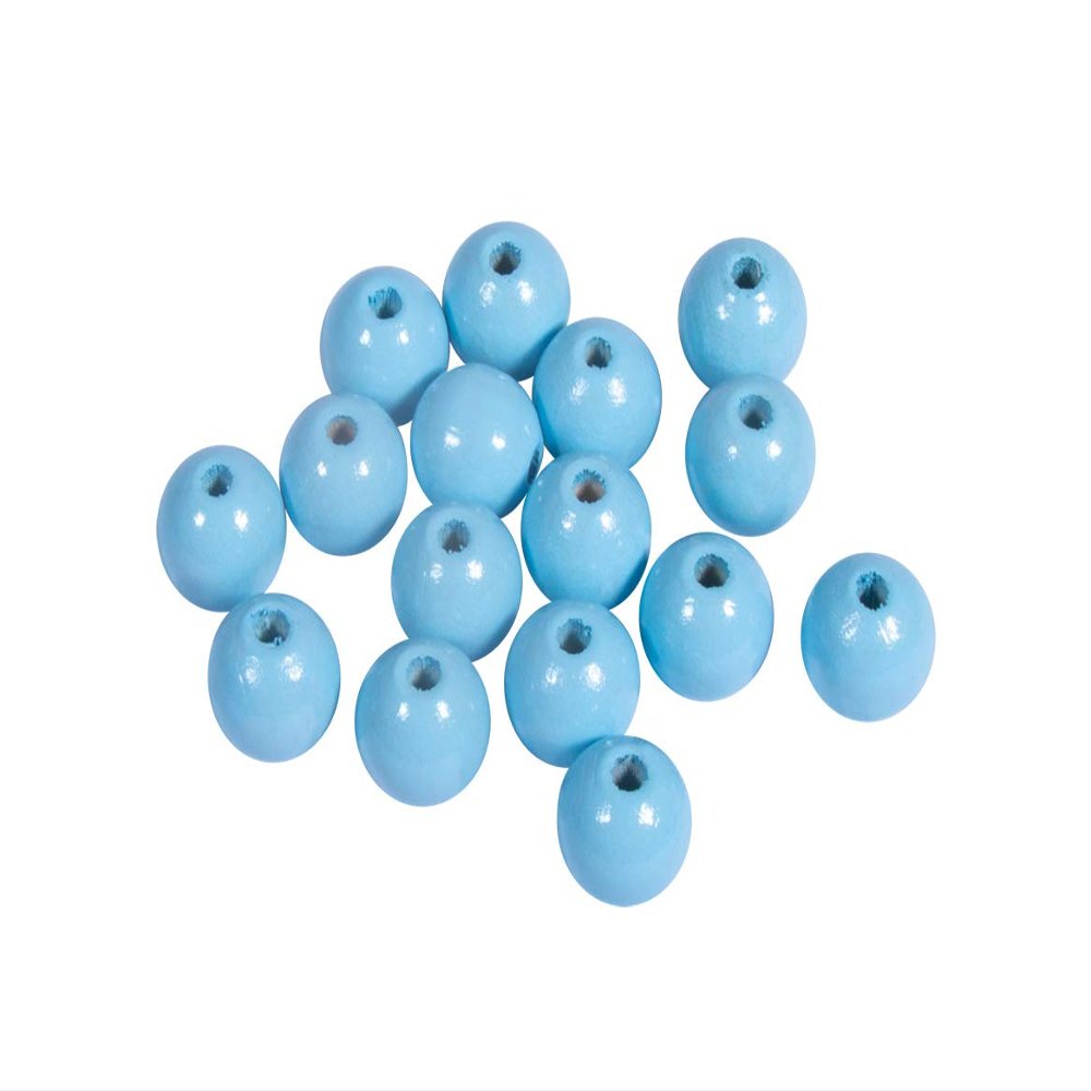 Rayher Wooden Beads FSC 100 % Polished Diameter 10 mm Pastel Blue 10 mm Diameter