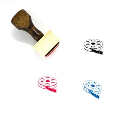 Film Reel Wooden Rubber Stamp No. 2 (1" x 1")