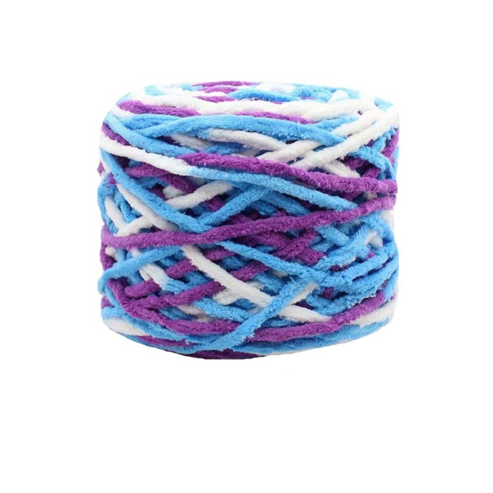 330gram DIY Chenille Yarn Crochet Knitting Hat Blanket Pillow Scarf Yarn Super Soft Art Blue White Purple Chenille Yarn