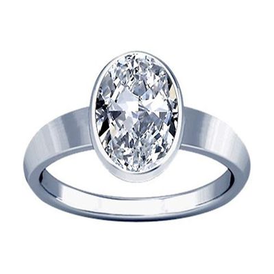 Divya Shakti 11.25-11.50 Carat American Diamond Round Zircon Gemstone Silver Plain Design Ring For Men & Women