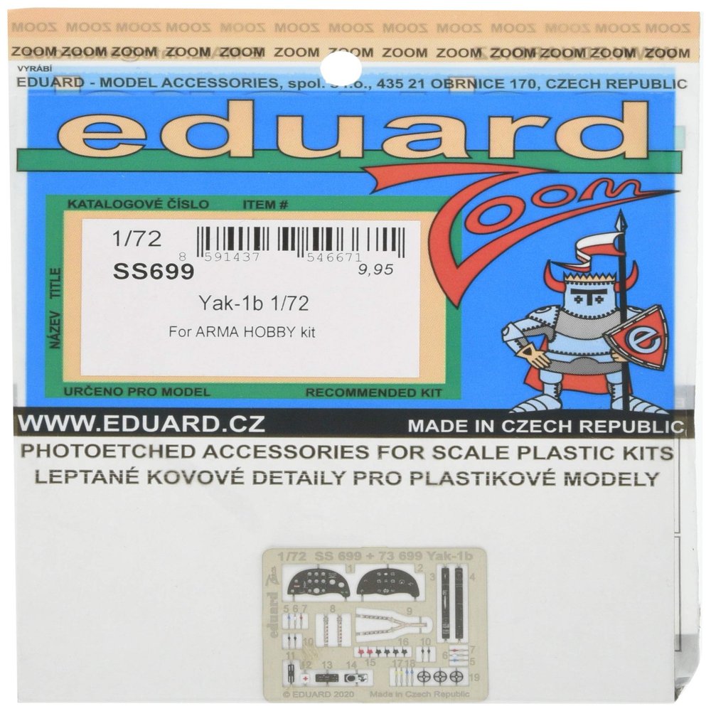 Eduard Photoetch Zoom 1:72 - Yak-1b
