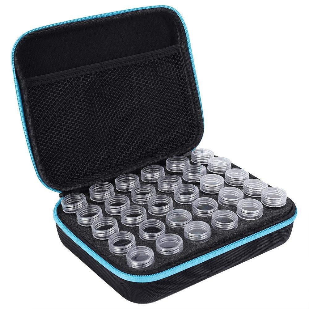 Diamond Painting Storage Case, 30 Slots Diamond Embroidery Box Diamond Painting Accessories Tool Storage Box Organizer (Blue)
