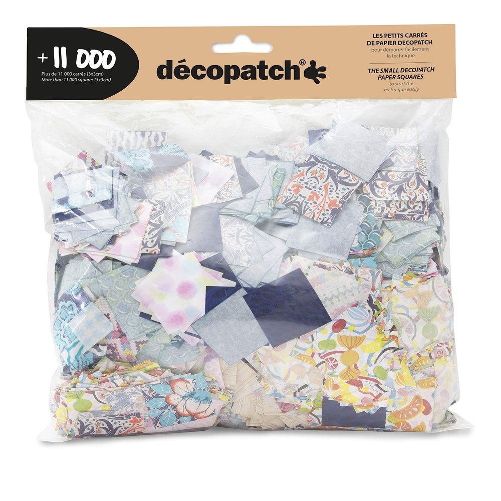 Dcopatch - Ref MP007C - Maxi Pack of Over 11,000 Pre-Cut Paper Mosaic Squares - Suitable Without the Need for Cutting - Assorted Patterns, 3 x 3 cm
