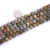 JOE FOREMAN 8mm Natural Stone Green Rhyolite Jasper Faceted Round Beads for Jewelry Making Strand 15 inch view 3