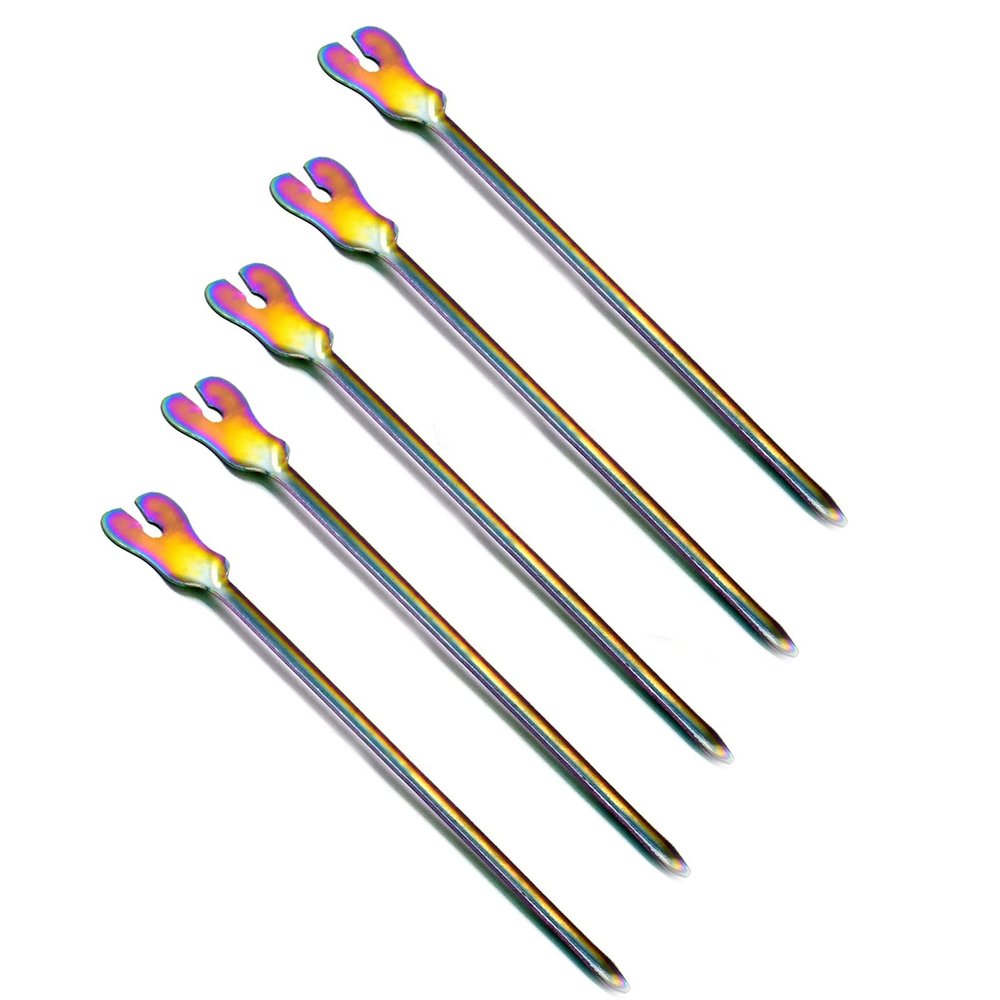 AAProTools Rainbow Color Grooved Director & Tongue Tie - Plain Point 5.5" (Pack of 5)