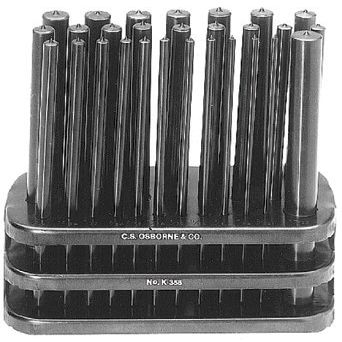 Punch Sets, Transfer Punch Set, Round, English, 28 Punches 3/23 in - 19/64 in (2 Pack)
