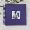 8 x 8 Inch Small DIY Scrapbook Photo Album with Window Design Cover 80 Pages Craft Paper Memory Book for Weeding Family Travel and Baby (Purple) view 2