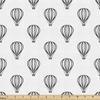 Ambesonne Hot Air Balloon Fabric by The Yard, Repetitive Monochrome Flying Vehicles Adventure Travel Time Print, Decorative Fabric for Upholstery and Home Accents, 2 Yards, Charcoal Grey White view 1