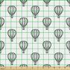 Ambesonne Hot Air Balloon Fabric by The Yard, Repetitive Monochrome Flying Vehicles Adventure Travel Time Print, Decorative Fabric for Upholstery and Home Accents, 2 Yards, Charcoal Grey White view 2