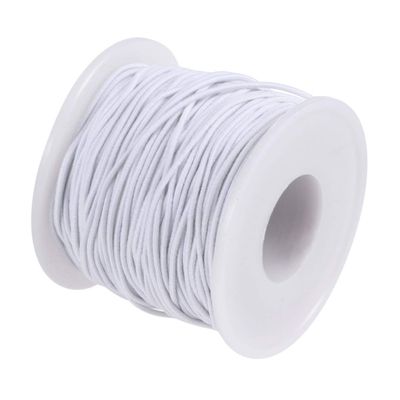 50M Beading Cords Threads Elastic String Handmade Soft Rope for Bracelet Necklace DIY Crafting Jewelry Making 1 Roll (White)