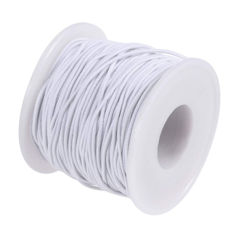 50M Beading Cords Threads Elastic String Handmade Soft Rope for Bracelet Necklace DIY Crafting Jewelry Making 1 Roll (White)