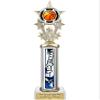 TrophyDeals 12" Action Matrix Basketball Silver Flute Column Trophy, Custom Basketball Trophies with Personalized Engraving - WWH101CS-BKAMB view 1