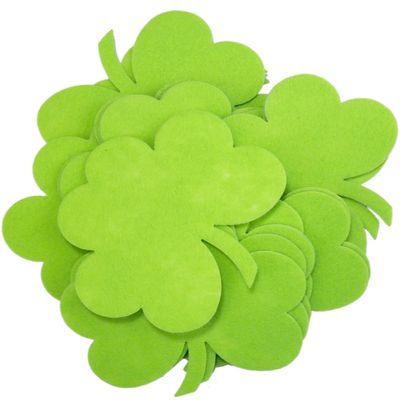 Playfully Ever After 4 Inch Felt Clover Stickers 12pc Pack (Light Green)