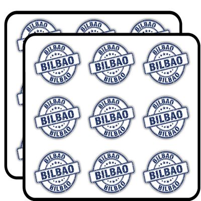 Bilbao Grunge Travel Stamp Art Decor Planner Calendar Scrapbooking Crafting Stickers 2" Each 18 Pack