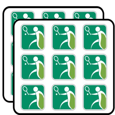 Tennis Sport Label Art Decor Planner Calendar Scrapbooking Crafting Stickers 2" Each 18 Pack