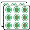 Turkmenistan Flag Grunge Rubber Stamp Art Decor Planner Calendar Scrapbooking Crafting Stickers 2" Each 18 Pack view 1