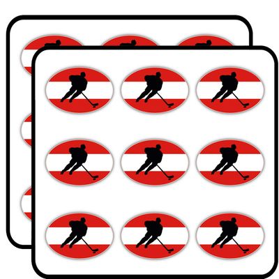 Austria Flag Hockey Label Art Decor Planner Calendar Scrapbooking Crafting Stickers 2" Each 18 Pack
