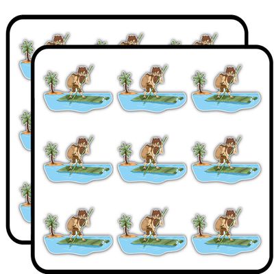 Man Castaway Cartoon Art Decor Planner Calendar Scrapbooking Crafting Stickers 2" Each 18 Pack